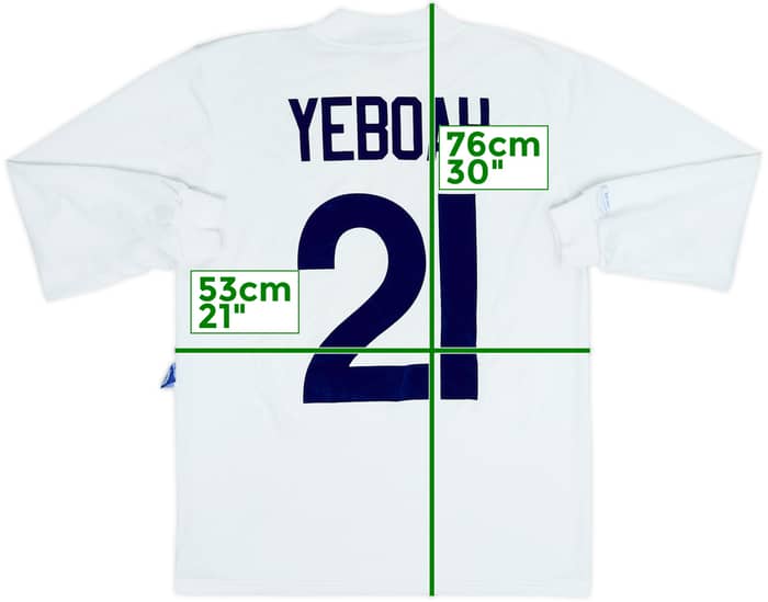 1995-96 Leeds United Home L/S Shirt Yeboah #21 - 6/10 - (M)