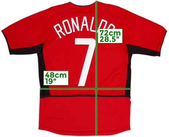 2002-04 Manchester United Home Shirt Ronaldo #7 - 8/10 - (XL.Boys)