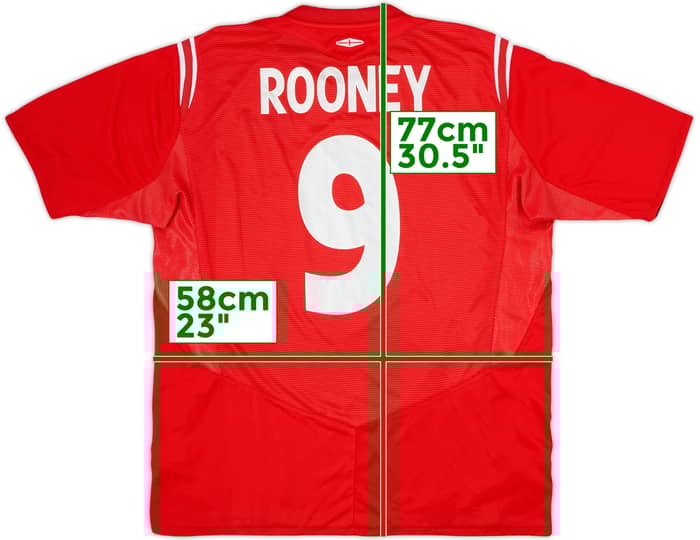 2004-06 England Away Shirt Rooney #9 - 8/10 - (XL)