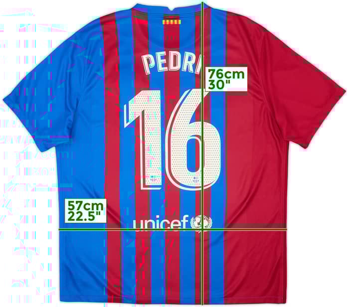 2021-22 Barcelona Home Shirt Pedri #16 - 9/10 - (XL)