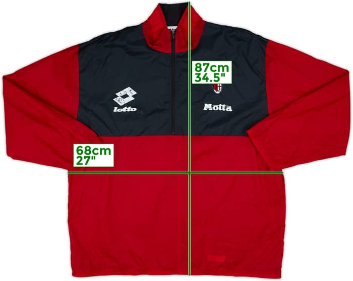 1994-95 AC Milan Lotto 1/2 Zip Windbreaker - 6/10 - (XL)