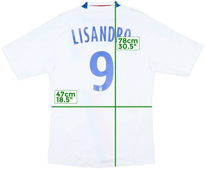 2010-11 Lyon Home Shirt Lisandro #9 - 9/10 - (M)