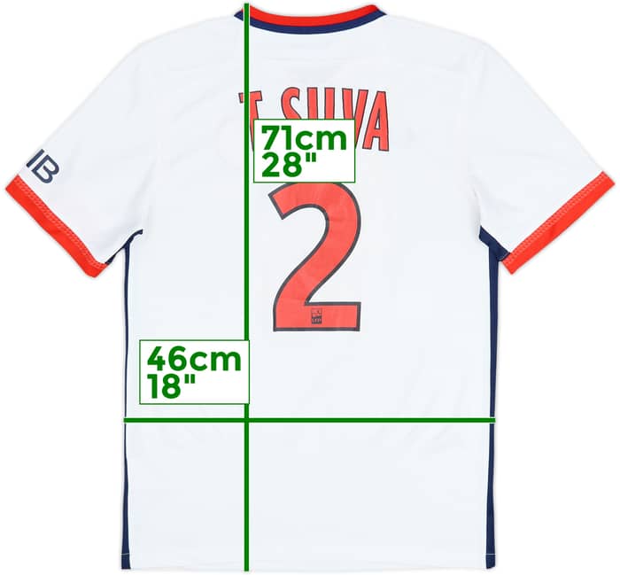 2015-16 Paris Saint-Germain Away Shirt T.Silva #2 - 6/10 - (S)