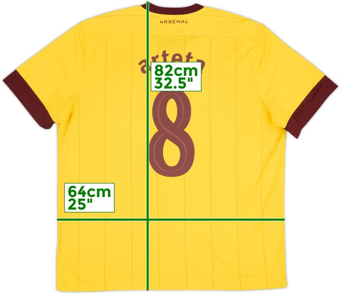 2010-13 Arsenal Away Shirt Arteta #8 - 7/10 - (XXL)