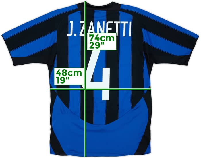 2003-04 Inter Milan Home Shirt J.Zanetti #4 - 7/10 - (S)
