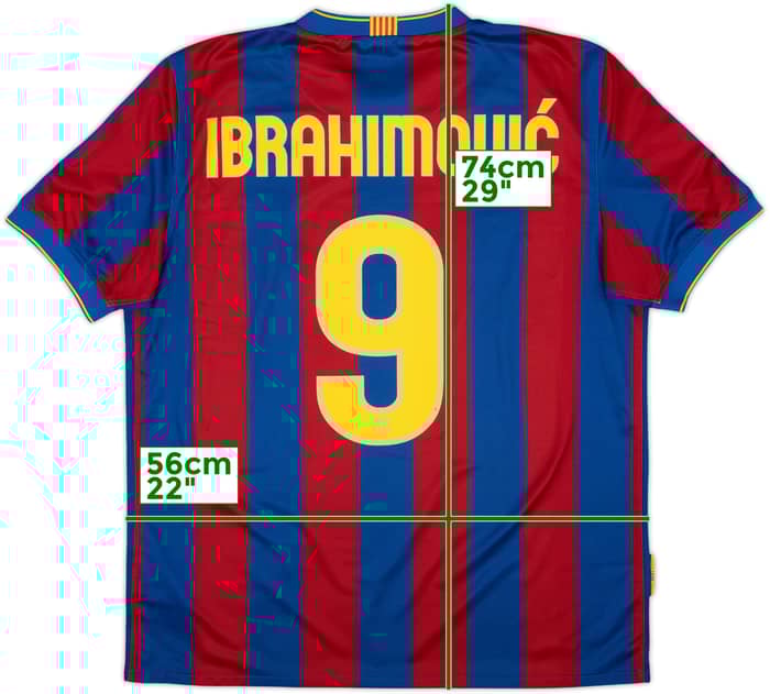 2009-10 Barcelona Home Shirt Ibrahimovic #9 - 7/10 - (L)