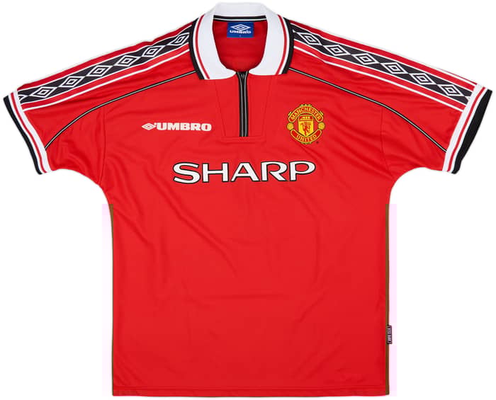 1998-00 Manchester United Home Shirt Beckham #7 - 8/10 - (L)