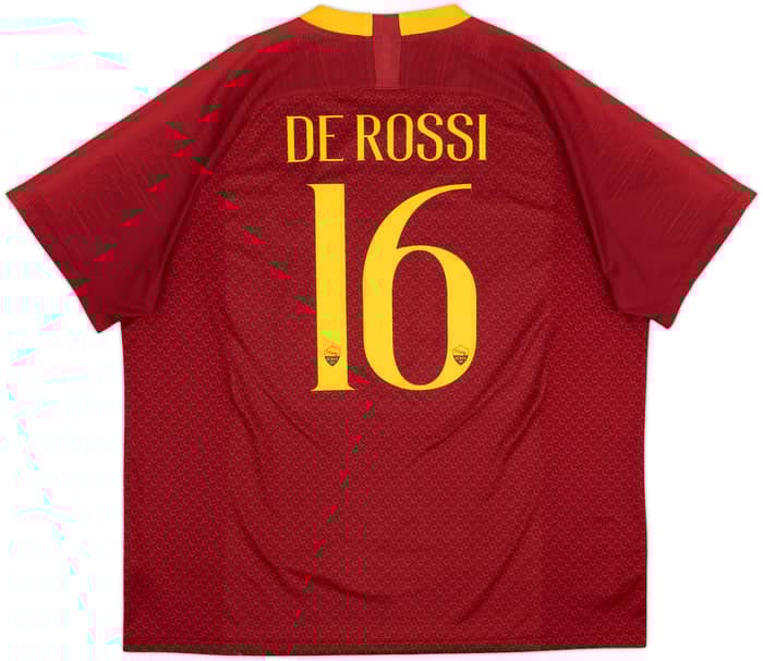 2018-19 Roma Home Shirt De Rossi #16 - 10/10 - (XXL)
