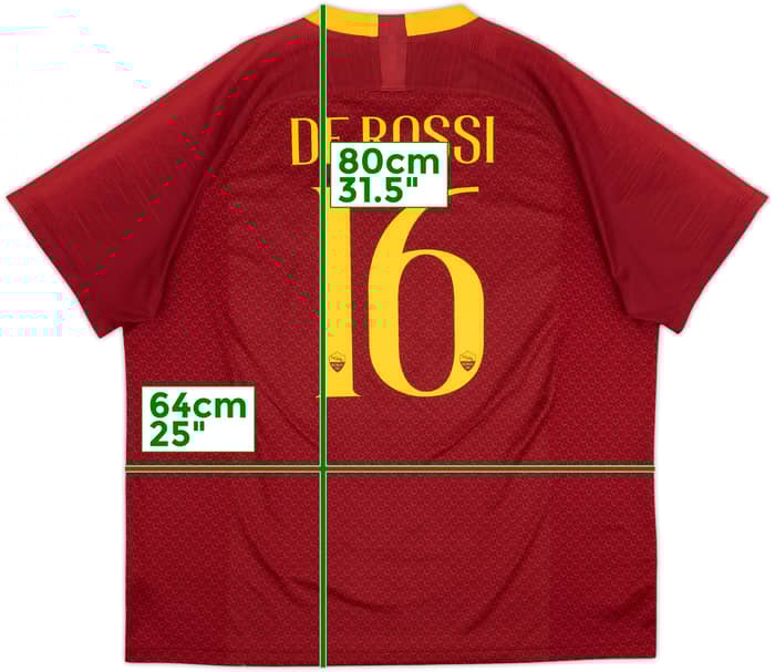 2018-19 Roma Home Shirt De Rossi #16 - 10/10 - (XXL)