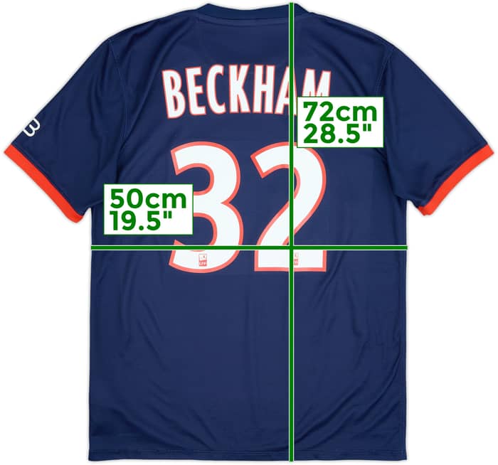 2013-14 Paris Saint-Germain Home Shirt Beckham #32 - 6/10 - (M)
