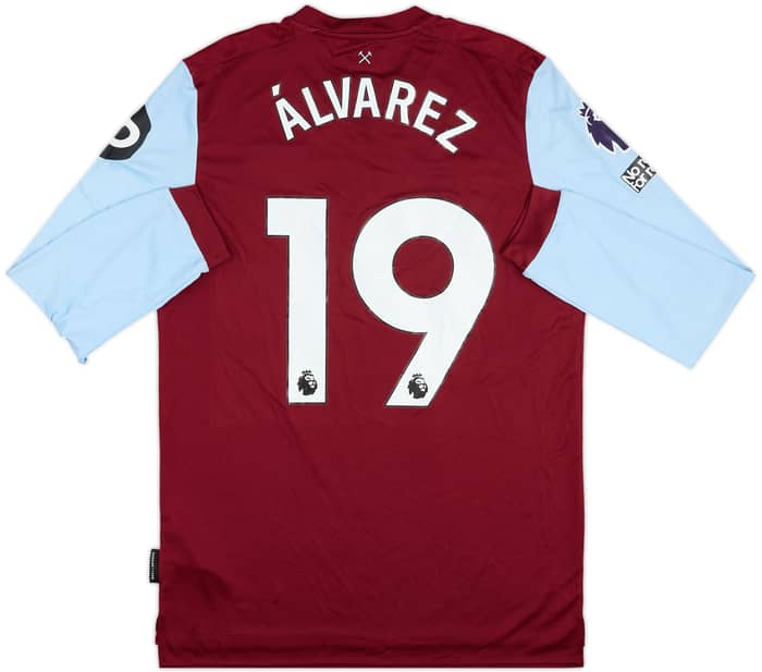 2023-24 West Ham Match Issue Home L/S Shirt Alvarez #19