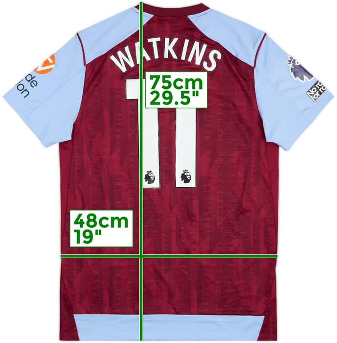 2023-24 Aston Villa Match Issue Home Shirt Watkins #11