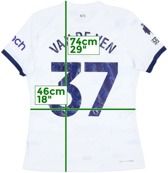 2023-24 Tottenham Match Issue Home Shirt van de Ven #37