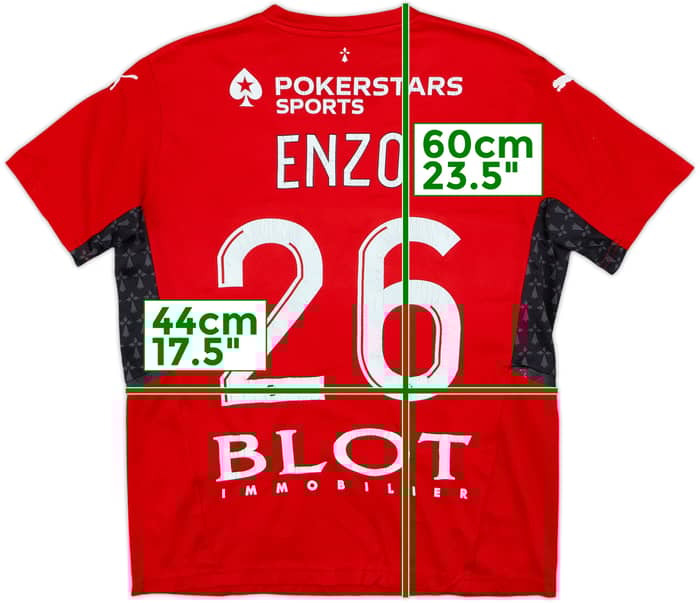 2021-22 Stade Rennais Home Shirt Enzo #26 - 4/10 - (L.Boys)