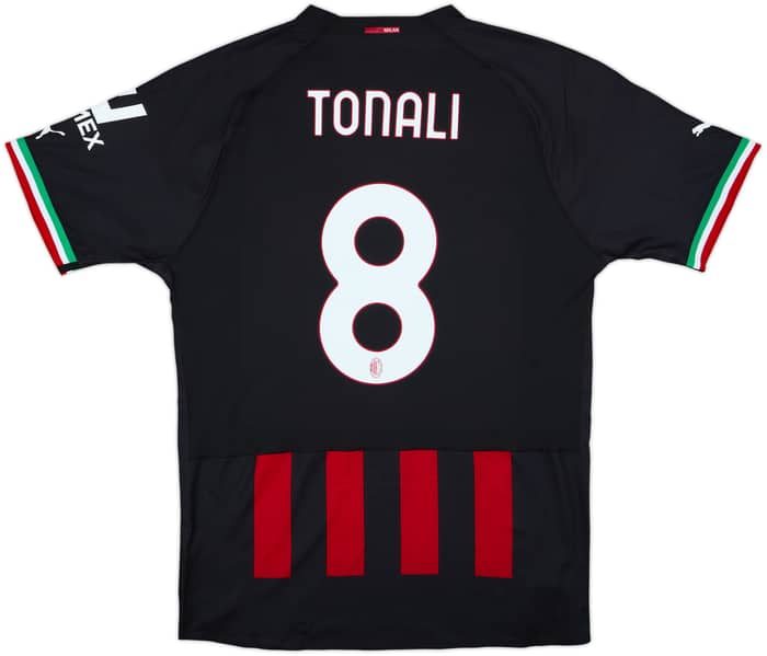 2022-23 AC Milan Authentic Home Shirt Tonali #8 - 8/10 - (XL)