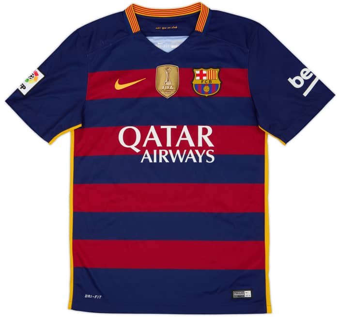 2015-16 Barcelona Home Shirt Suarez #9 - 9/10 - (S)