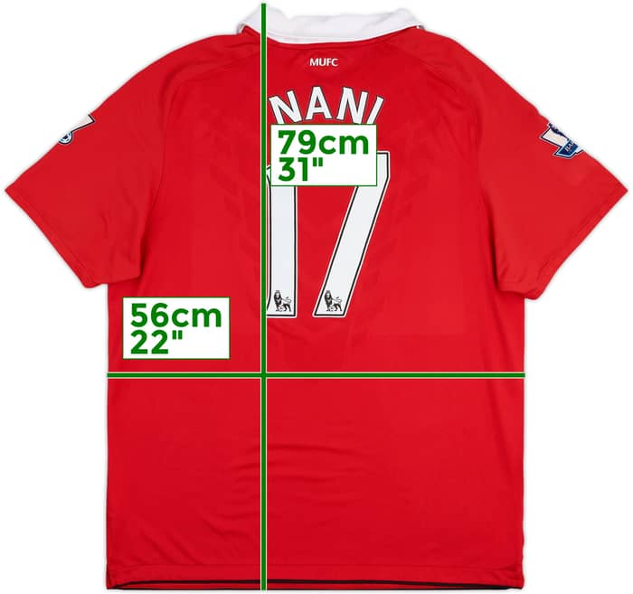 2010-11 Manchester United Home Shirt Nani #17 - 8/10 - (XL)