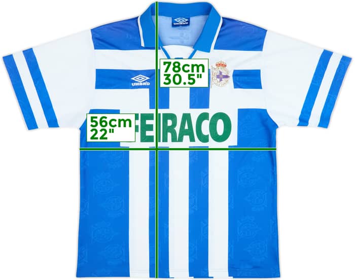 1993-94 Deportivo de La Coruna Home Shirt - 7/10 - (XL)
