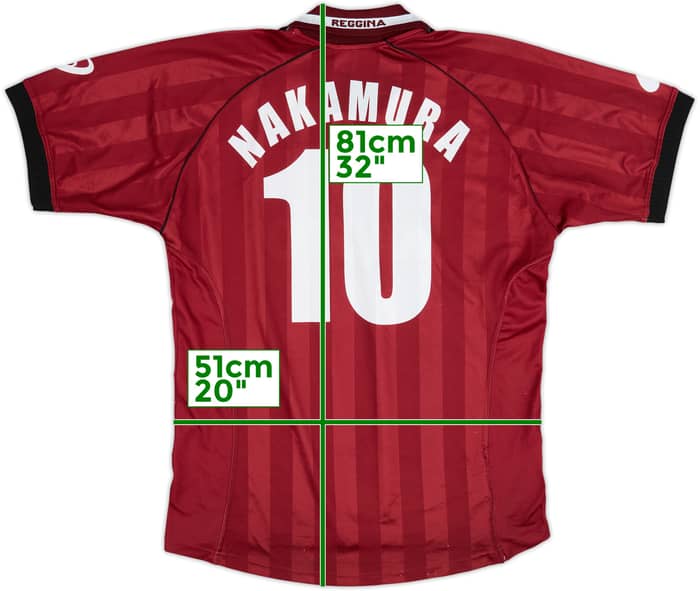 2001-02 Reggina Home Shirt Nakamura #10 - 8/10 - (L)