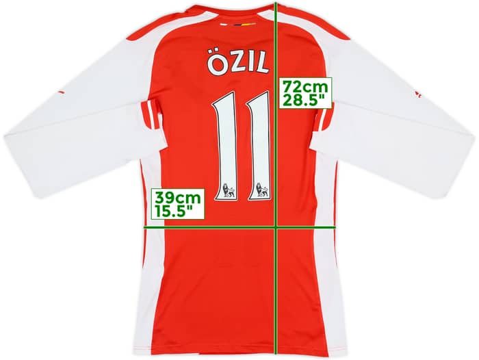2014-15 Arsenal Player Issue (ACTV Fit) Home L/S Shirt Ozil #11 - 7/10 - (L)