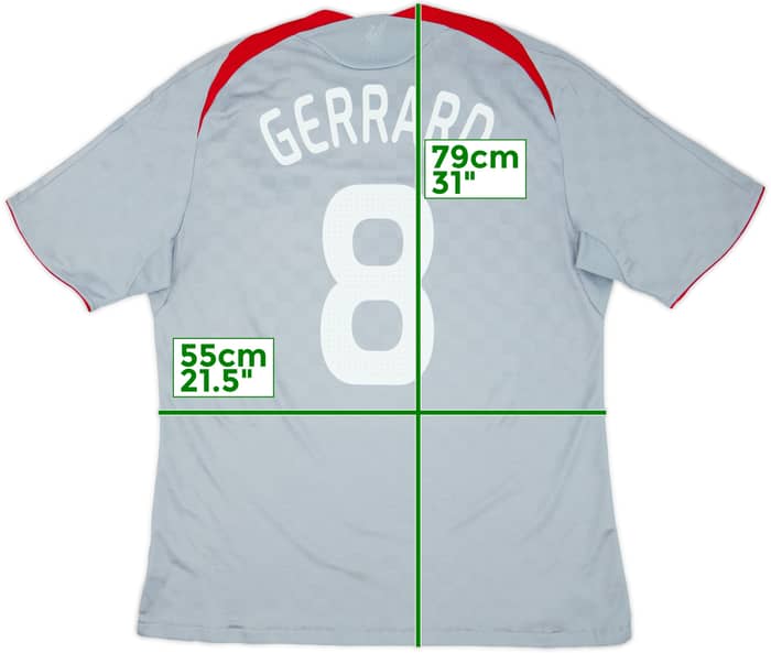 2008-09 Liverpool Away Shirt Gerrard #8 - 6/10 - (XL)