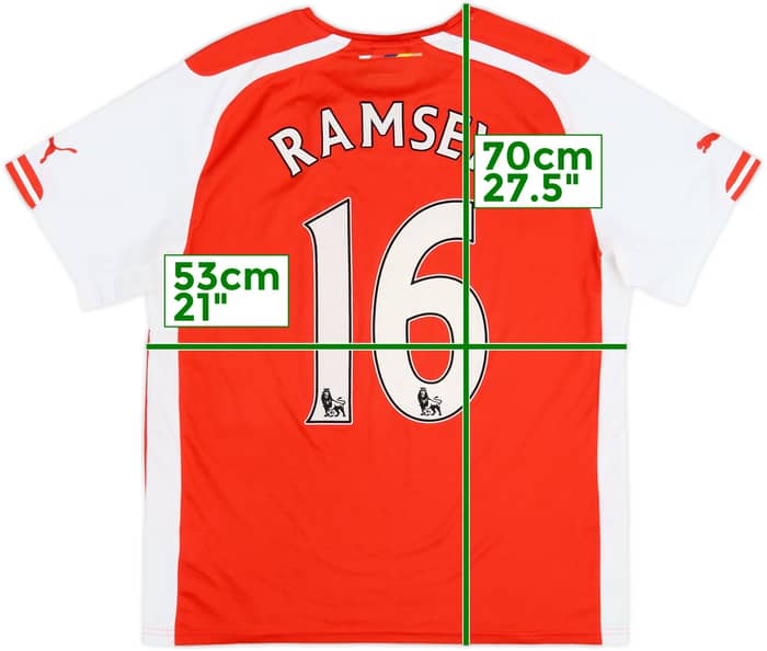 2014-15 Arsenal Home Shirt Ramsey #16 - 8/10 - (L)