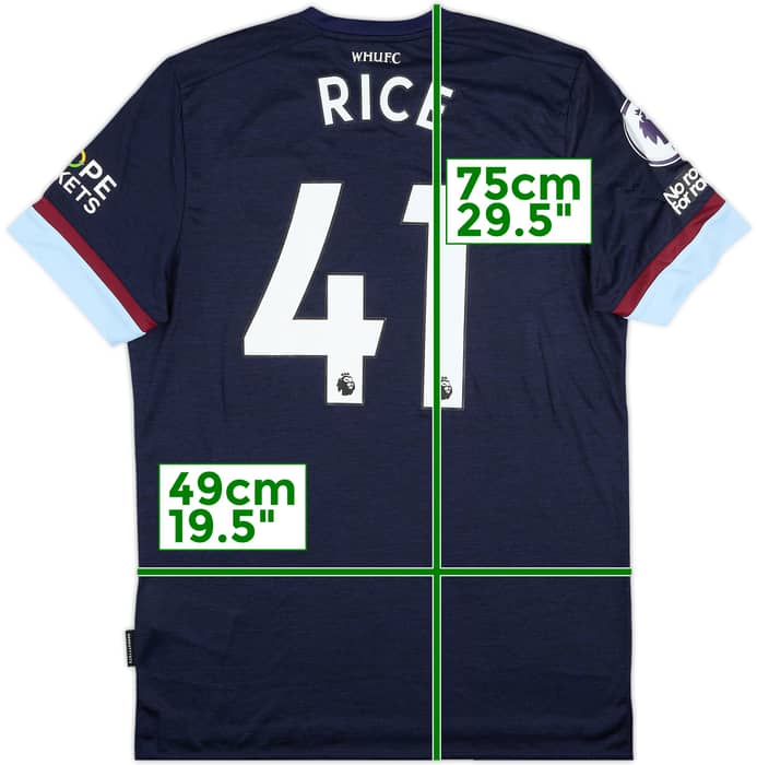 2021-22 West Ham Match Issue Third Shirt Rice #41