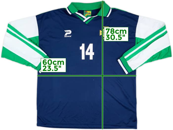 2000-02 Northern Ireland Match Issue Away L/S Shirt #14