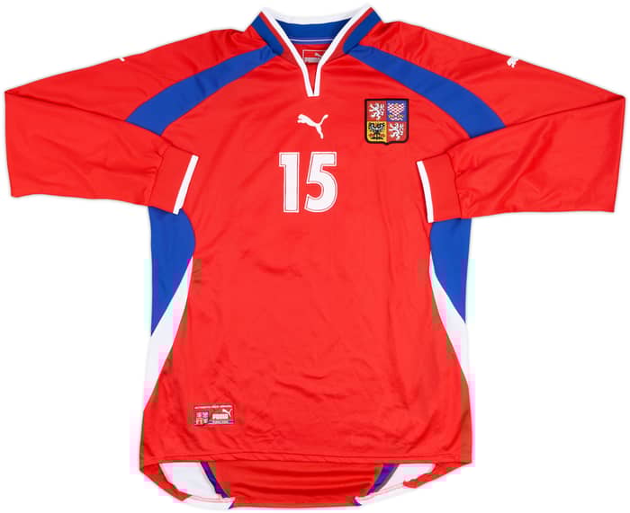 2001 Czech Republic Match Issue Home L/S Shirt #15 (Latal)