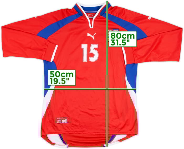 2001 Czech Republic Match Issue Home L/S Shirt #15 (Latal)