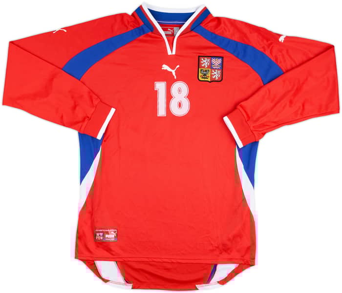 2001 Czech Republic Match Issue Home L/S Shirt #18 (Rada)
