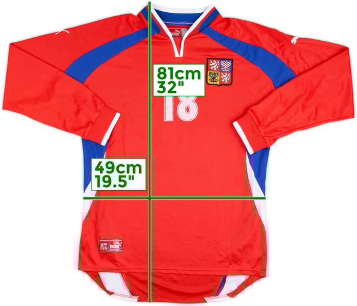 2001 Czech Republic Match Issue Home L/S Shirt #18 (Rada)