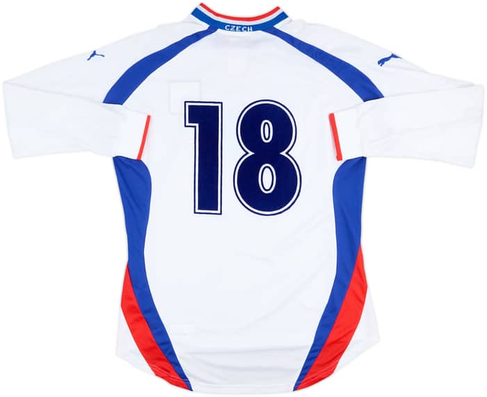 2001 Czech Republic Match Issue Away L/S Shirt #18 (Vlcek)