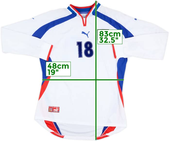 2001 Czech Republic Match Issue Away L/S Shirt #18 (Vlcek)