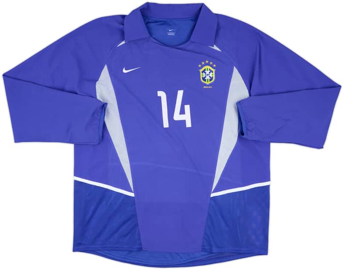 2002-04 Brazil Match Issue Away L/S Shirt #14
