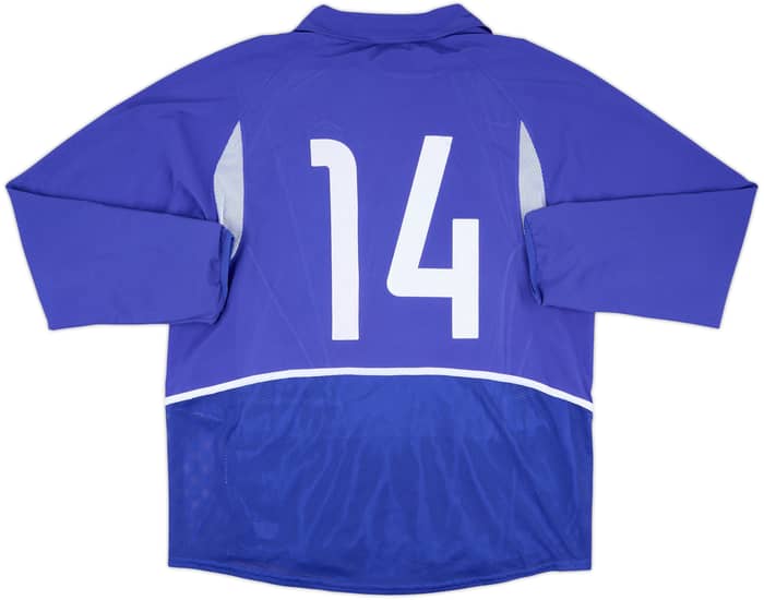 2002-04 Brazil Match Issue Away L/S Shirt #14