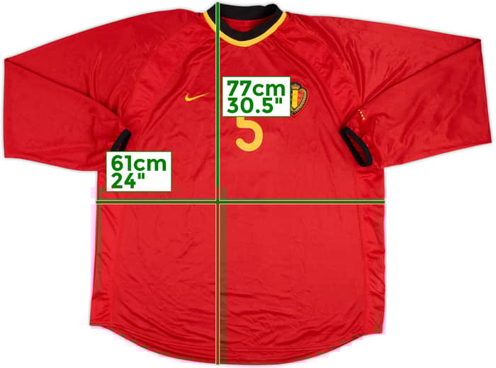 2000 Belgium Match Issue Home L/S Shirt #5 (Clement)