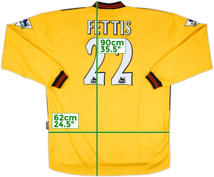 1998-99 Blackburn Match Issue GK Shirt Fettis #22
