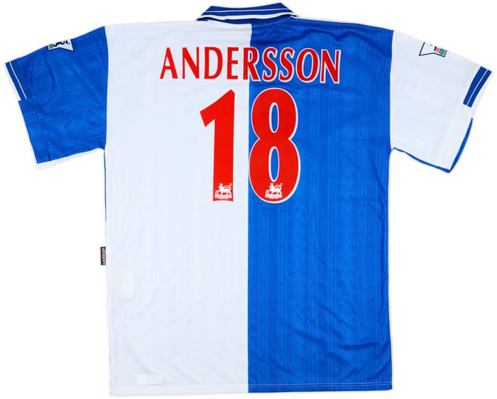 1998-99 Blackburn Match Issue Home Shirt Andersson #18