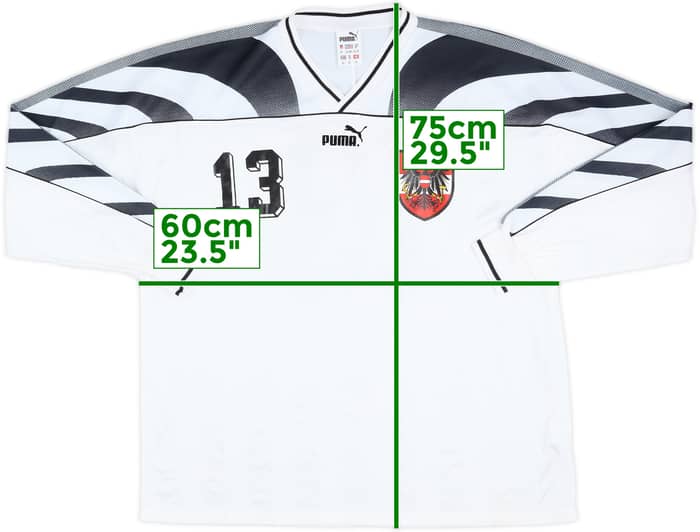 1995-96 Austria Match Issue Home L/S Shirt #13