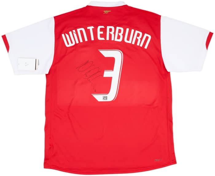 2006-08 Arsenal Signed Home Shirt Winterburn #3 (L)