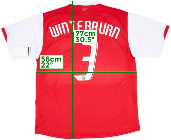 2006-08 Arsenal Signed Home Shirt Winterburn #3 (L)