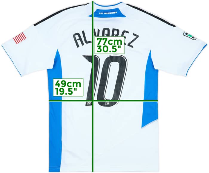 2010 San Jose Earthquakes Match Issue Away Shirt Alvarez #10