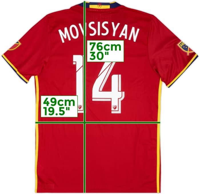 2016-17 Real Salt Lake Authentic Home Shirt Movsisyan #14 - 9/10 - (L)