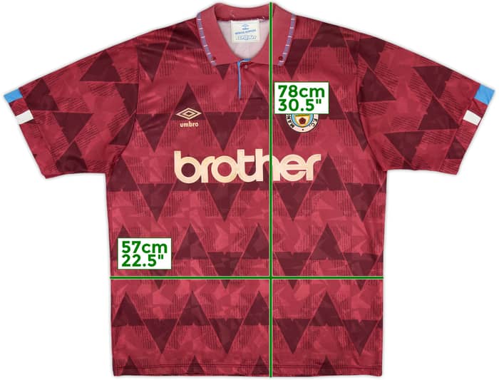 1990-92 Manchester City Away Shirt - 8/10 - (XL)