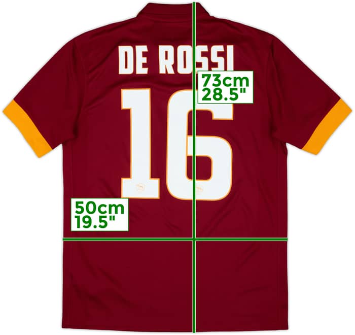 2014-15 Roma Home Shirt De Rossi #16 - 10/10 - (M)