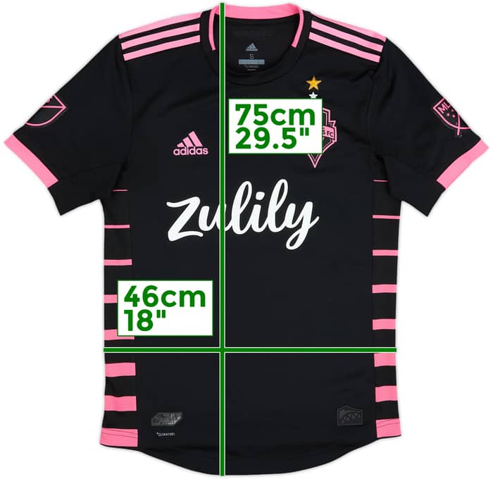 Camiseta de visitante auténtica adidas del Seattle Sounders 2019-20 - 8/10 - (S)