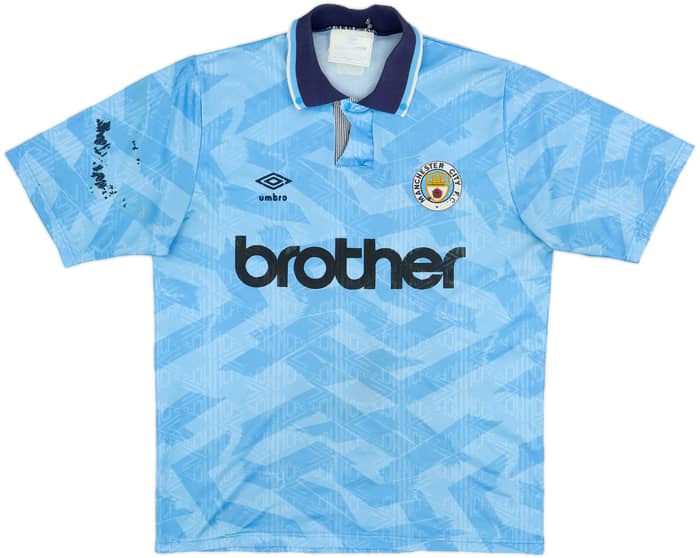 1991-93 Manchester City Home Shirt - 6/10 - (L)