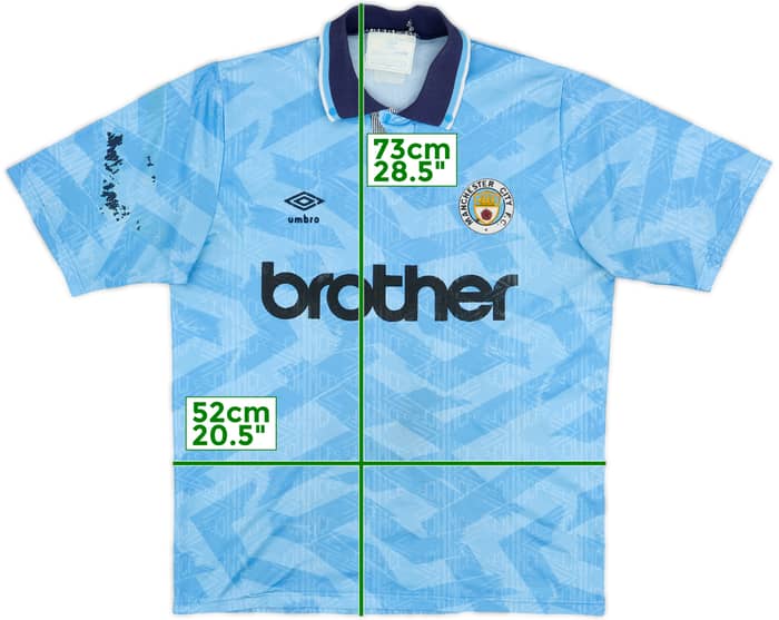 1991-93 Manchester City Home Shirt - 6/10 - (L)