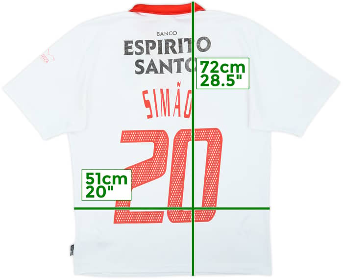 Camiseta de visitante del Benfica 2003-04 Simao #20 - 6/10 - (M)